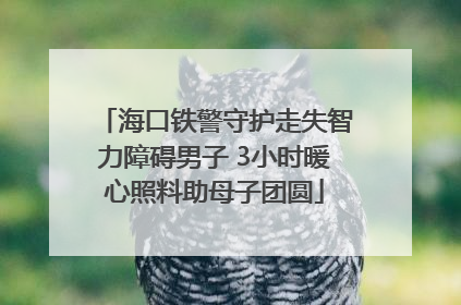 海口铁警守护走失智力障碍男子 3小时暖心照料助母子团圆