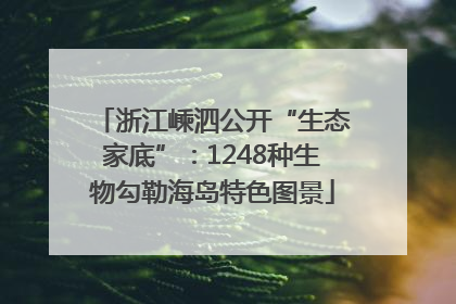 浙江嵊泗公开“生态家底”：1248种生物勾勒海岛特色图景