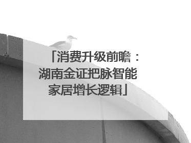 消费升级前瞻：湖南金证把脉智能家居增长逻辑