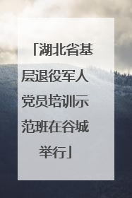 湖北省基层退役军人党员培训示范班在谷城举行