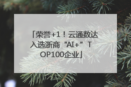 荣誉+1！云通数达入选浙商“AI+”TOP100企业