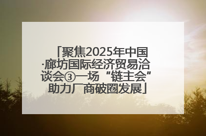 聚焦2025年中国·廊坊国际经济贸易洽谈会③一场“链主会” 助力厂商破圈发展