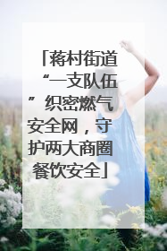 蒋村街道“一支队伍”织密燃气安全网，守护两大商圈餐饮安全