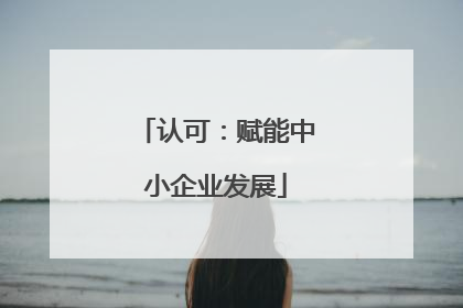认可：赋能中小企业发展