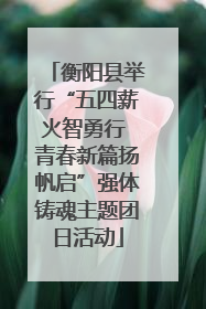 衡阳县举行“五四薪火智勇行 青春新篇扬帆启”强体铸魂主题团日活动