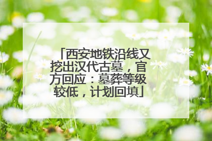 西安地铁沿线又挖出汉代古墓，官方回应：墓葬等级较低，计划回填