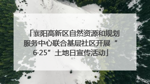 襄阳高新区自然资源和规划服务中心联合基层社区开展“6·25”土地日宣传活动