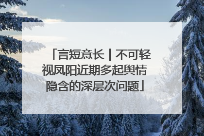言短意长｜不可轻视凤阳近期多起舆情隐含的深层次问题