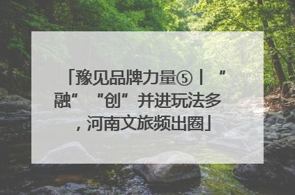 豫见品牌力量⑤丨“融”“创”并进玩法多，河南文旅频出圈