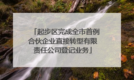 起步区完成全市首例合伙企业直接转型有限责任公司登记业务