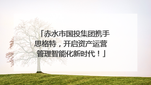 赤水市国投集团携手思格特，开启资产运营管理智能化新时代！