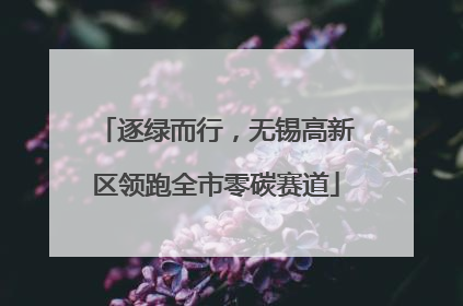 逐绿而行，无锡高新区领跑全市零碳赛道