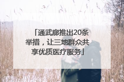 通武廊推出20条举措，让三地群众共享优质医疗服务