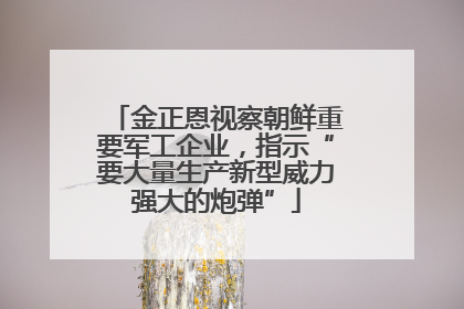 金正恩视察朝鲜重要军工企业，指示“要大量生产新型威力强大的炮弹”
