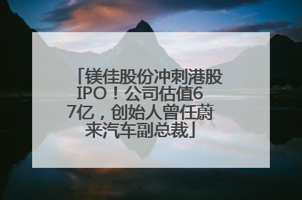 镁佳股份冲刺港股IPO！公司估值67亿，创始人曾任蔚来汽车副总裁