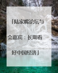 陆家嘴论坛与会嘉宾：长期看好中国经济