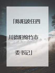 陈阳波任四川德阳绵竹市委书记
