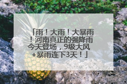 雨！大雨！大暴雨！河南真正的强降雨今天登场，9级大风+暴雨连下3天！
