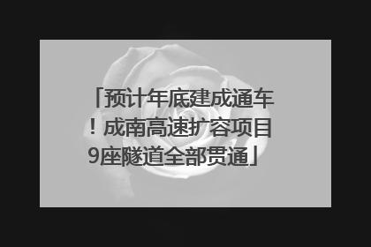 预计年底建成通车！成南高速扩容项目9座隧道全部贯通