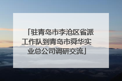 驻青岛市李沧区省派工作队到青岛市舜华实业总公司调研交流