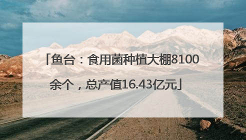 鱼台：食用菌种植大棚8100余个，总产值16.43亿元
