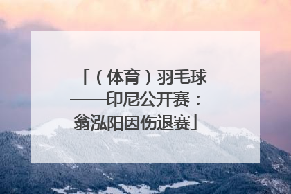 （体育）羽毛球——印尼公开赛：翁泓阳因伤退赛