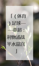 （体育）足球——英超：利物浦战平水晶宫