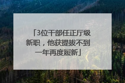 3位干部任正厅级新职，他获提拔不到一年再度履新