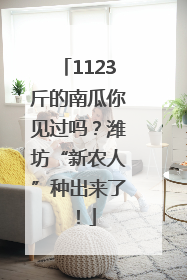 1123斤的南瓜你见过吗？潍坊“新农人”种出来了！