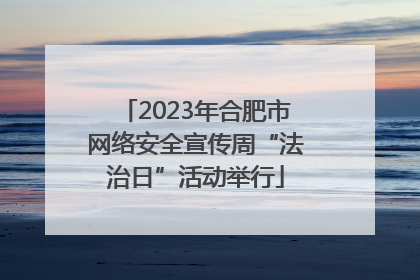 2023年合肥市网络安全宣传周“法治日”活动举行