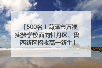 500名！菏泽市万福实验学校面向牡丹区、鲁西新区招收高一新生