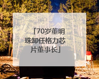 70岁董明珠卸任格力芯片董事长