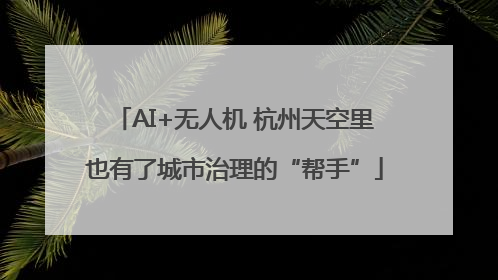 AI+无人机 杭州天空里也有了城市治理的“帮手”