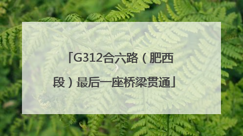 G312合六路（肥西段）最后一座桥梁贯通